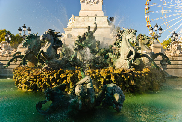 Fontaine des girondins a quinconces tér, bordeaux, Franciaország - Fotó, kép