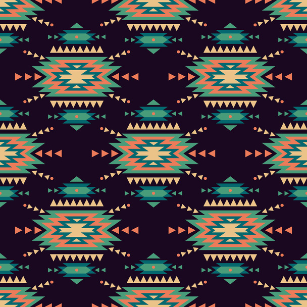 Vector seamless decorative ethnic pattern. American indian motifs. Background with aztec tribal ornament. - Vector, Image