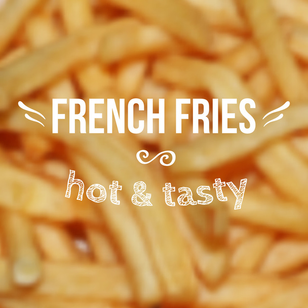 Vector blurred background with french fries. Fast food design - ベクター画像