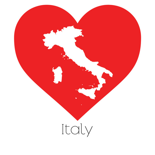 Heart illustration with the shape of Italy - Vektor, obrázek