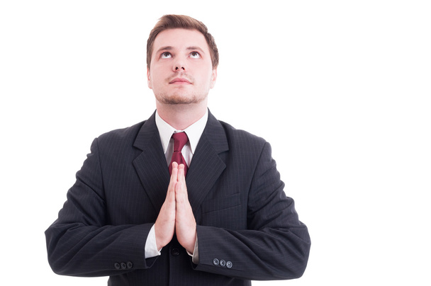 Advogado, advogado, empresário ou contador rezando gesto
 - Foto, Imagem