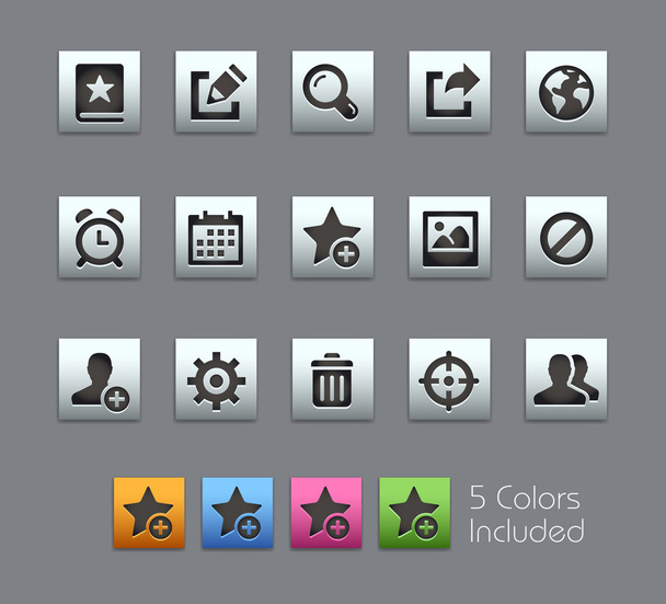 Kommunikációs interfész ikonok - Satinbox sorozat - Vektor, kép