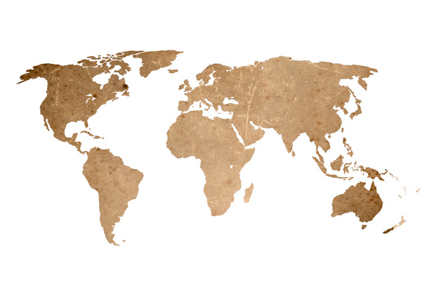 Isolato marrone invecchiato grunge mappa del mondo
 - Foto, immagini