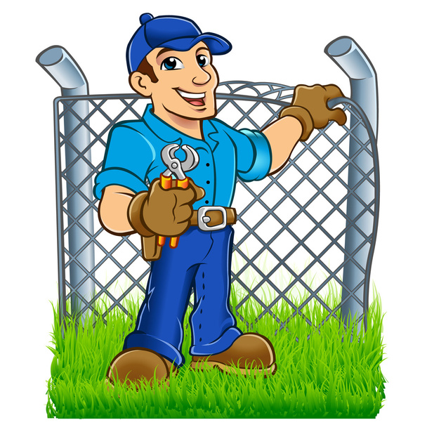 Adam tel çit - Vektör, Görsel