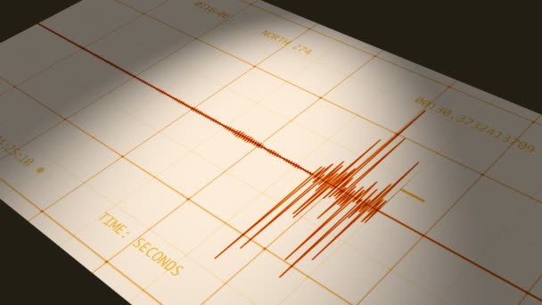 Sejsmograf (dane trzęsienie ziemi w komputerze) - Materiał filmowy, wideo