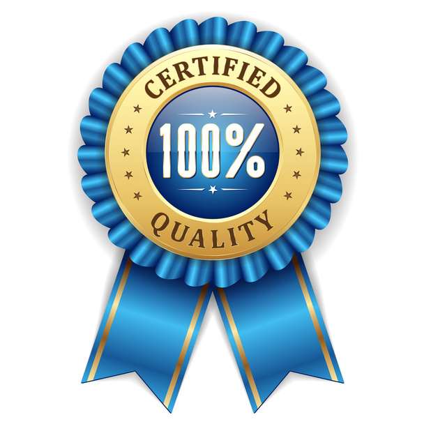 100 percent certified quality badge - Wektor, obraz