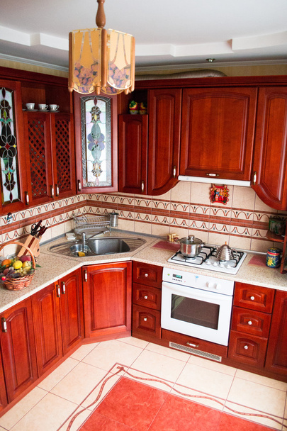 Interior of a wooden kitchen - Foto, imagen