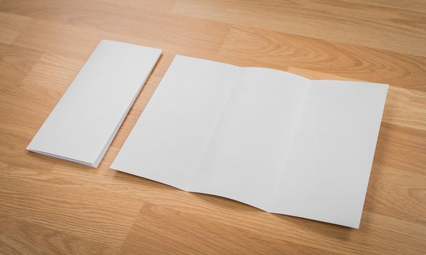 Trifold white template papers - 写真・画像