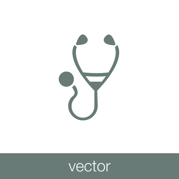 Ícone médico plano ícone da ilustração do vetor do estetoscópio
 - Vetor, Imagem