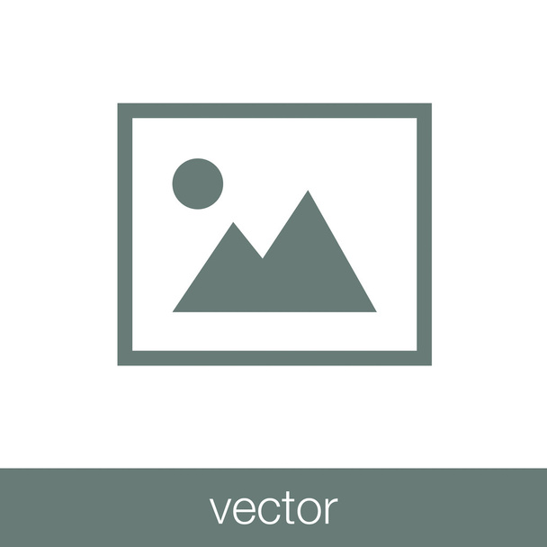 Imagen - Botón - icono de la imagen de la foto. Stock illustration flat de
 - Vector, Imagen