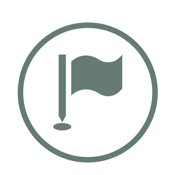 Wapperende vlag icoon. Mijlpalen concept pictogram. Stock Illustratie fl - Foto, afbeelding