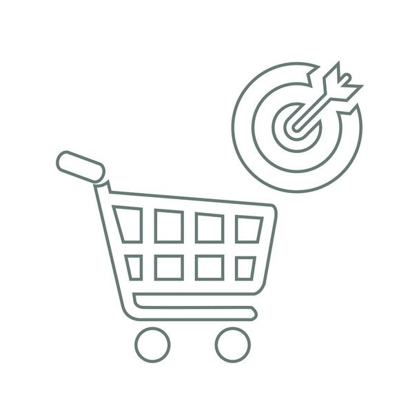 Target markt - knop - Stock Illustratie - Target markt concept pictogram - Shopping cart icon - Target - Foto, afbeelding