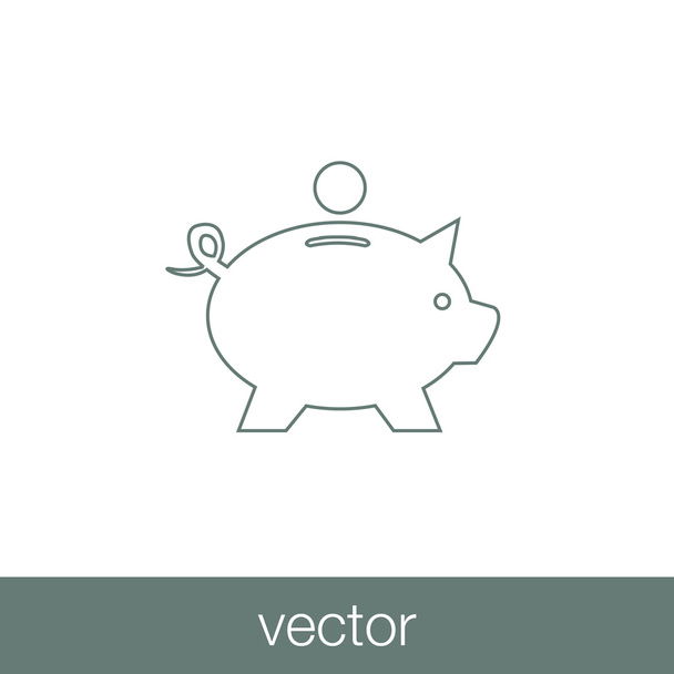 Piggy Banco icono de ahorros
. - Vector, Imagen