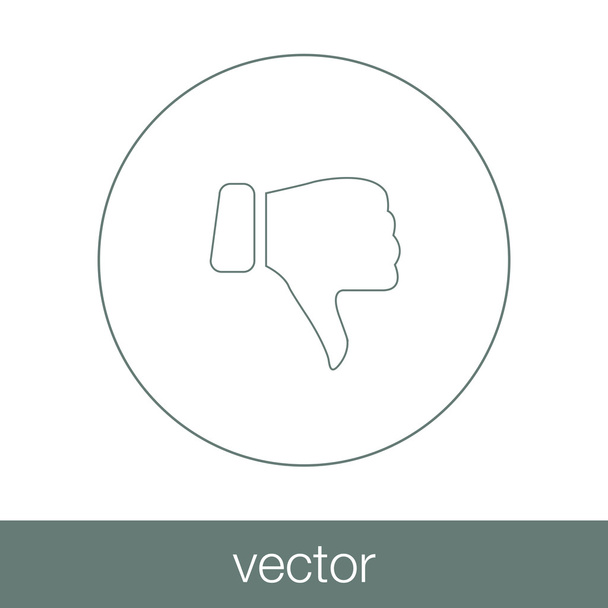 Negatieve feedback concept pictogram. Hand tonen naar beneden. Voorraad afb - Vector, afbeelding