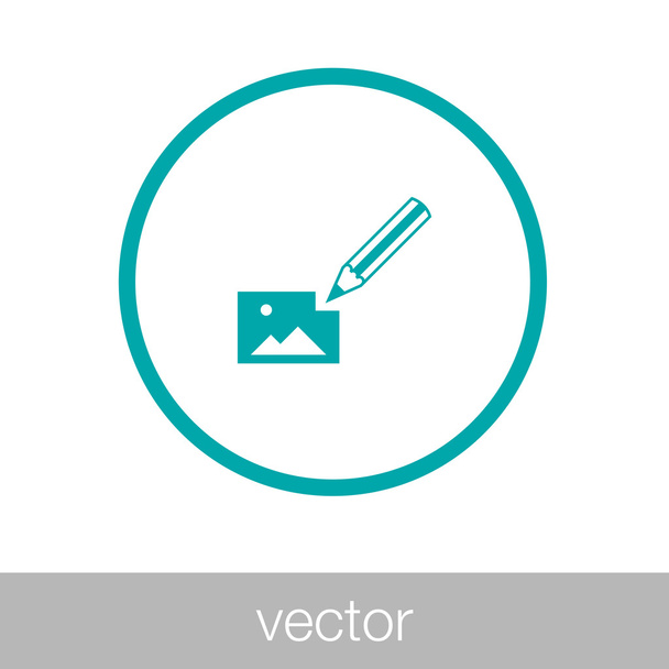Icono web de Internet para indicar la capacidad de utilizar herramientas de dibujo - vector - botón
 - Vector, Imagen