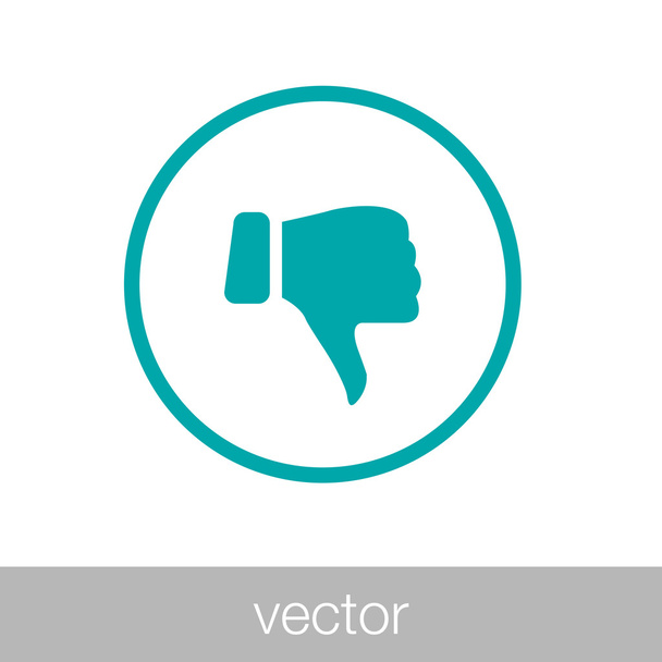 Negative feedback concept icon. Hand showing down. Stock illustration flat design icon. - Vector, Image