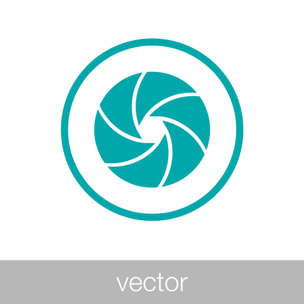 Shutter 2 - Button - Camera shutter concept icon. Stock illustration flat design icon. - Wektor, obraz