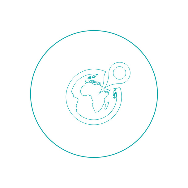 Lokalizace koncept ikona. Mapa světa a pin bod skladem ilustrace plochý design. - Fotografie, Obrázek