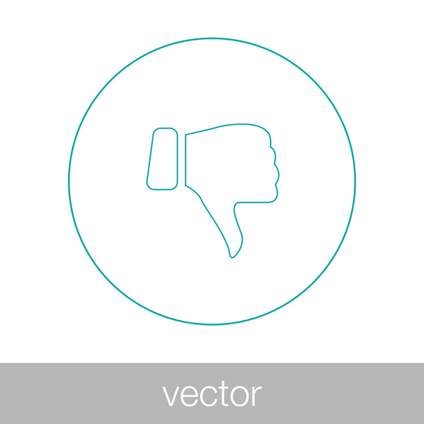 Negative feedback concept icon. Hand showing down. Stock illustr - Vector, Image