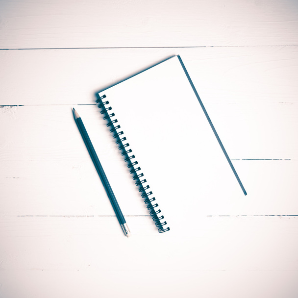 pencil and notepad vintage style - Photo, Image