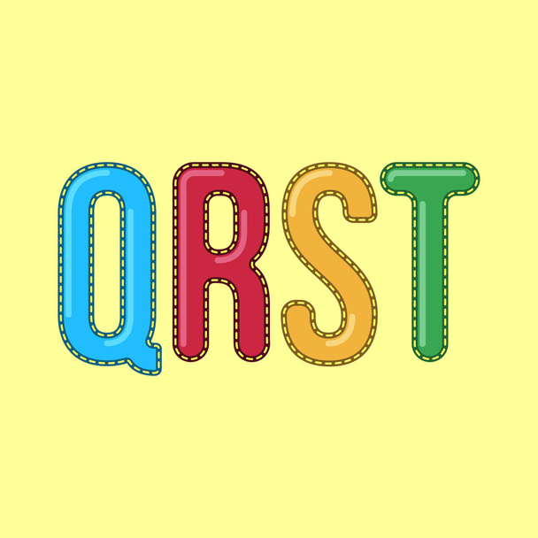 Q R S T - Candy Colorful Editable Vector Alphabet - Διάνυσμα, εικόνα