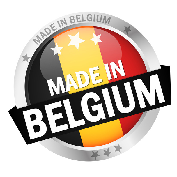Taste mit Banner aus Belgien - Vektor, Bild