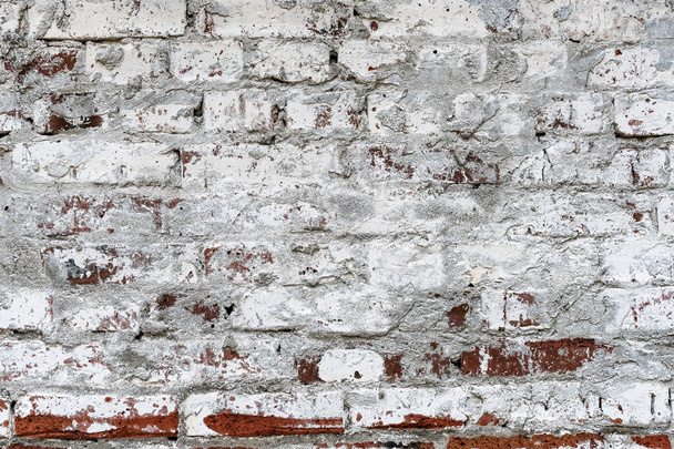 Grunge Red Brick Wall Painted by White Color - Foto, immagini