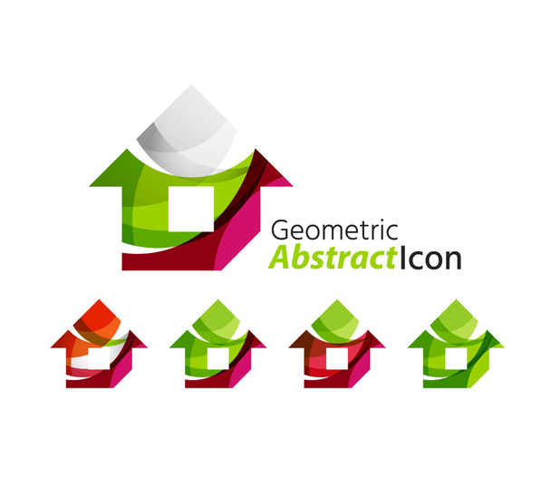 Conjunto de logotipo da empresa geométrica abstrata
 - Vetor, Imagem