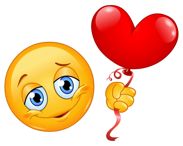 φατσούλα με μπαλόνι καρδιά - Διάνυσμα, εικόνα