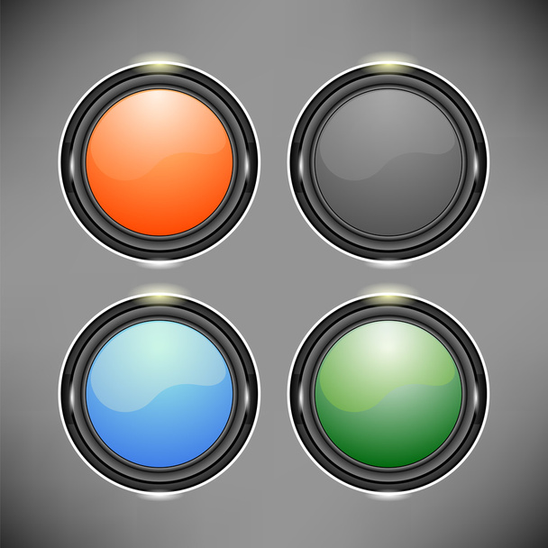 Colorful Glass Buttons - Vector, Image