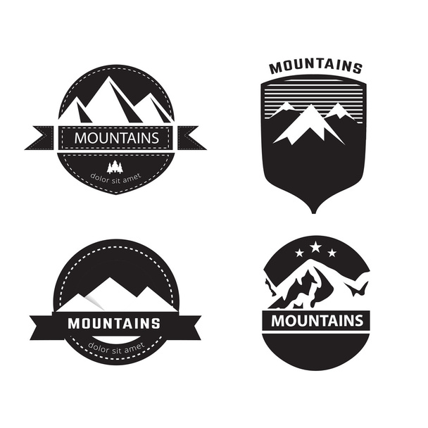 Vector set of mountain labels and badges. - Vetor, Imagem