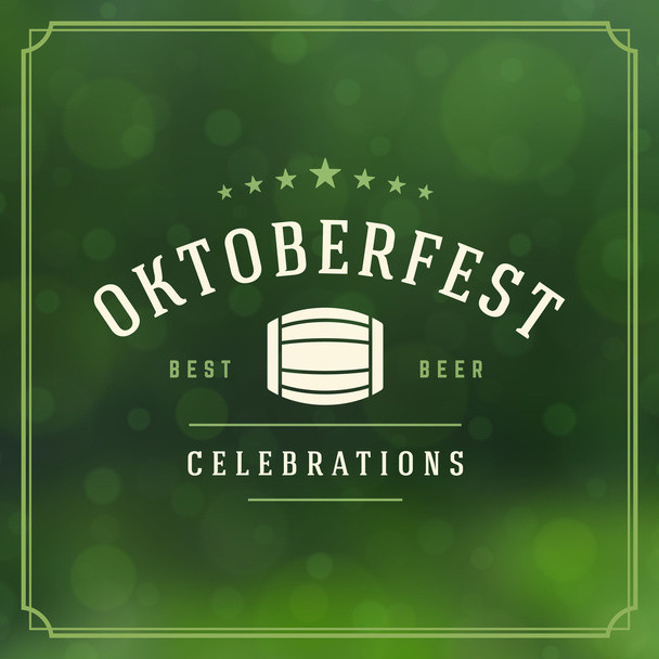 Oktoberfest vintage poster or greeting card - Vector, afbeelding