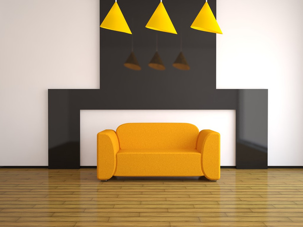 Orange sofa - Zdjęcie, obraz