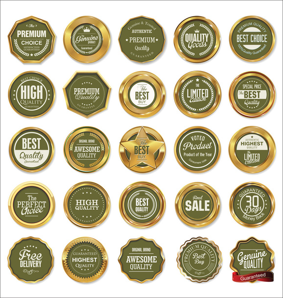 Distintivos vetoriais do conjunto dourado
 - Vetor, Imagem