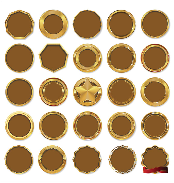 Vector Badges of Golden Set - Вектор,изображение