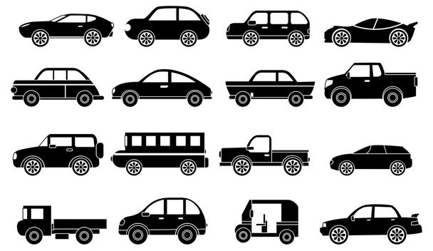 vehicles icons set - Vector, Image