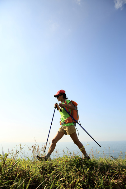 young woman hiker on mountain - Foto, immagini