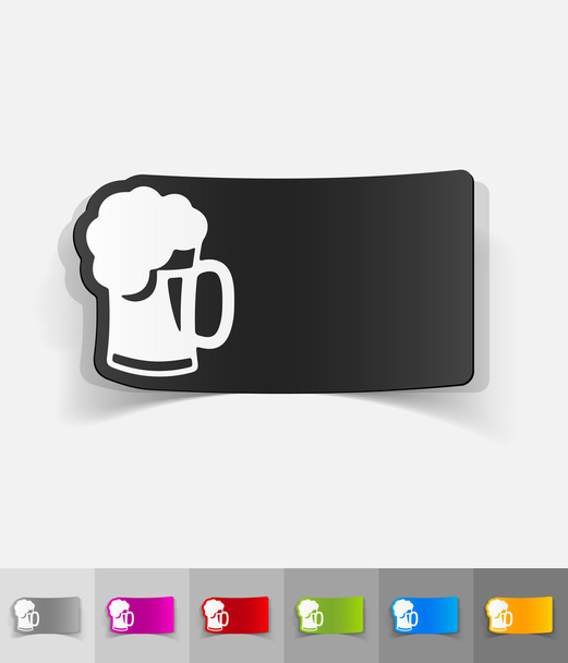 beer paper sticker - Vector, Image