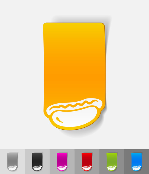 hot dog paper sticker - Vector, Image