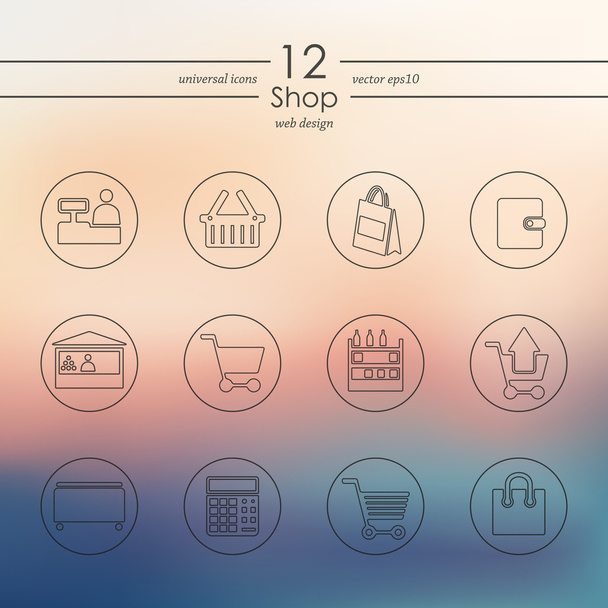 Set of shop icons - Vector, afbeelding