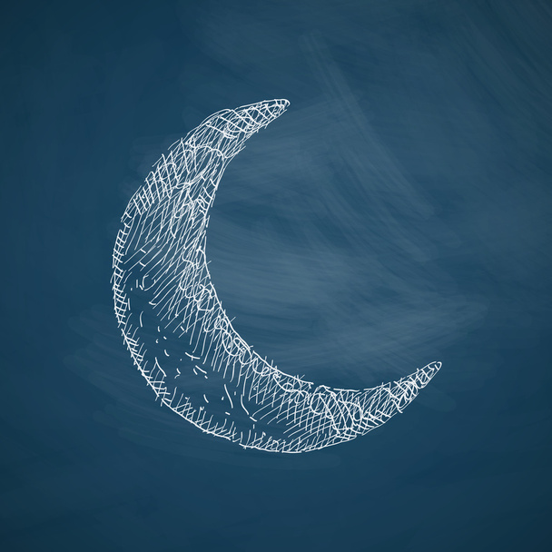 Ícone da lua em quadro-negro
 - Vetor, Imagem