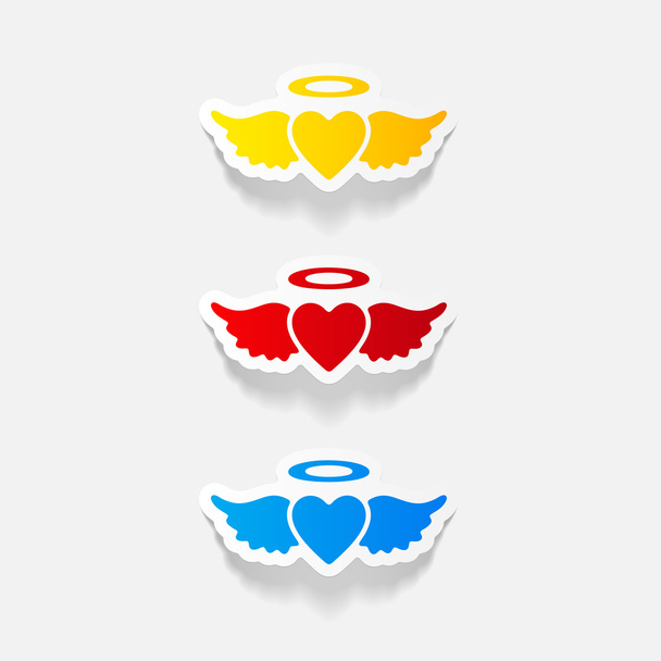 ícone de anjo coração
 - Vetor, Imagem