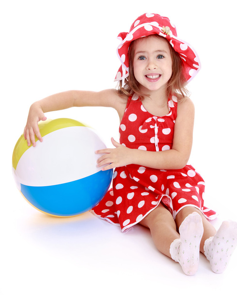 cute little girl with a ball - Fotografie, Obrázek