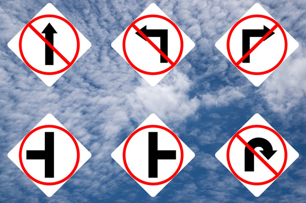 Set of traffic white signs. - Photo, Image