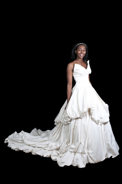 Black woman in wedding dress - 写真・画像