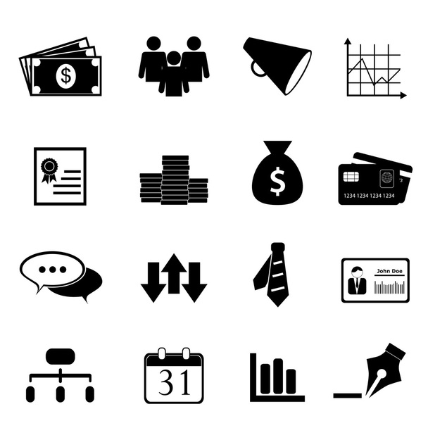 conjunto de iconos de negocios y finanzas - Vector, Imagen
