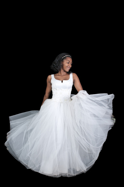 Black woman in wedding dress - Фото, изображение