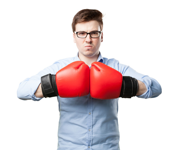 angry young man boxing - 写真・画像