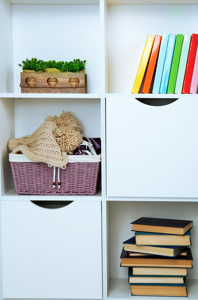Shelves with home objects - Fotoğraf, Görsel