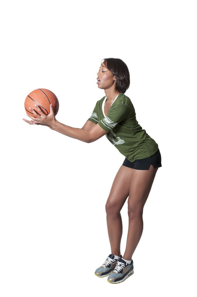 fekete nő kosarazik - Fotó, kép